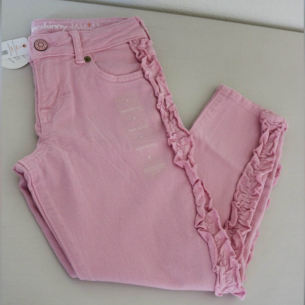 Gymboree - Girls Super Skinny Ruched Capri Denim - SZ 7 - NWT